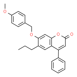 7-[(4-methoxyphenyl)methoxy]-4-phenyl-6-propylchromen-2-one structure