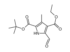 5-Formyl-3-methyl-1H-pyrrole-2,4-dicarboxylic acid 2-(1,1-dimethylethyl) 4-ethyl ester structure