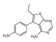 5-(4-aminophenyl)-6-ethylthieno[2,3-d]pyrimidin-4-amine Structure