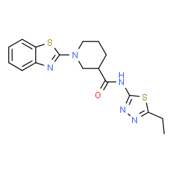 3-Piperidinecarboxamide,1-(2-benzothiazolyl)-N-(5-ethyl-1,3,4-thiadiazol-2-yl)-(9CI) structure