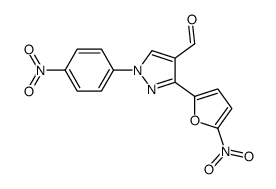 3-(5-nitrofuran-2-yl)-1-(4-nitrophenyl)pyrazole-4-carbaldehyde结构式