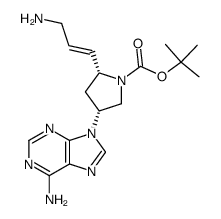 1,1-dimethylethyl (2R,4R)-2-[(E)-3-aminoprop-1-enyl]-4-(6-amino-9H-purin-9-yl)-2,3,4,5-tetrahydro-1H-pyrrole-1-carboxylate Structure