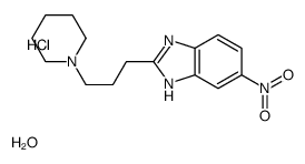 6-nitro-2-(3-piperidin-1-ylpropyl)-1H-benzimidazole,hydrate,hydrochloride结构式