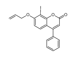 7-allyloxy-8-iodo-4-phenyl-2H-1-benzopyran-2-one Structure