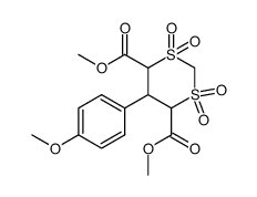 5-(p-methoxyphenyl)-4,6-bis(methoxycarbonyl)-1,3-dithiane 1,1,3,3-tetroxide Structure