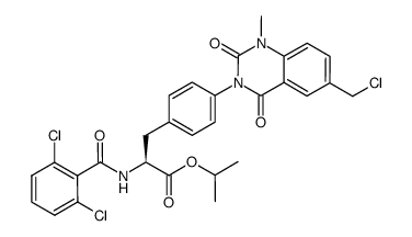 4-[6-(chloromethyl)-1-methyl-2,4-dioxo-1,2,3,4-tetrahydroquinazoline-3(2H)-yl]-N-(2,6-dichlorobenzoyl)-L-phenylalanine isopropyl ester Structure