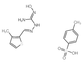 1-hydroxy-2-[(3-methylthiophen-2-yl)methylideneamino]guanidine; 4-methylbenzenesulfonic acid Structure