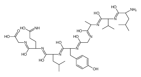 2-[[(2S)-5-amino-2-[[(2S)-2-[[(2S)-2-[[2-[[(2S)-2-[[(2S)-2-[[(2S)-2-amino-4-methylpentanoyl]amino]-3-methylbutanoyl]amino]propanoyl]amino]acetyl]amino]-3-(4-hydroxyphenyl)propanoyl]amino]-4-methylpentanoyl]amino]-5-oxopentanoyl]amino]acetic acid Structure