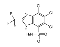 5,6,7-trichloro-2-(trifluoromethyl)-1H-benzimidazole-4-sulfonamide结构式