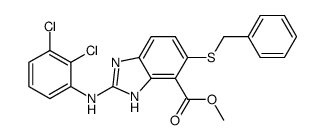 5-benzylsulfanyl-2-(2,3-dichloro-phenylamino)-3H-benzoimidazole-4-carboxylic acid methyl ester Structure