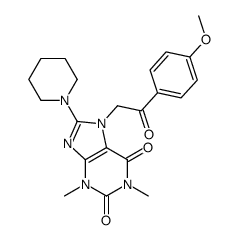 7-[2-(4-methoxyphenyl)-2-oxoethyl]-1,3-dimethyl-8-piperidin-1-ylpurine-2,6-dione Structure