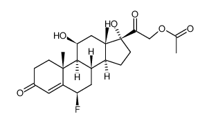 21-acetoxy-6β-fluoro-11β,17-dihydroxy-pregn-4-ene-3,20-dione结构式