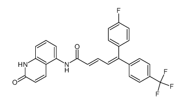 (2E,4Z)-5-(4-fluorophenyl)-N-(2-oxo-1,2-dihydroquinolin-5-yl)-5-[4-(trifluoromethyl)phenyl]-2,4-pentadienamide结构式