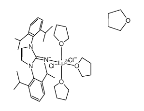 [LuCl2(1,3-bis(2,6-diisopropylphenyl)imidazolin-2-imine(-H))(THF)3]*THF结构式