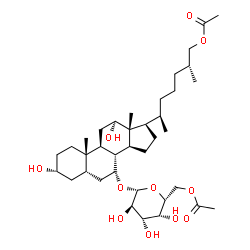 [(25R)-26-(Acetyloxy)-3α,12α-dihydroxy-5β-cholestan-7α-yl]-β-D-galactopyranoside 6-acetate structure