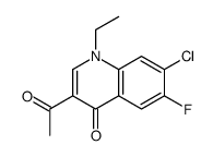 3-acetyl-7-chloro-1-ethyl-6-fluoroquinolin-4-one结构式