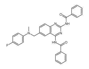 N,N'-[6-[[(4-fluorophenyl)methylamino]methyl]-2,4-quinazolinediyl]bisbenzamide Structure