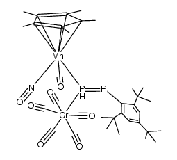 carbonylnitrosyl{1-(pentacarbonylchromium)-2-(2,4,6-tri-tert-butylphenyl)diphosphenyl}(pentamethylcyclopentadienyl)manganese结构式