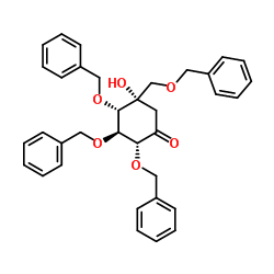 (2R,3S,4S,5S)-5-Hydroxy-2,3,4-tris(phenylmethoxy)-5-[(phenylmethoxy)methyl]-cyclohexanone structure