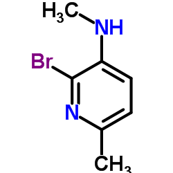 2-Bromo-N,6-dimethyl-3-pyridinamine结构式