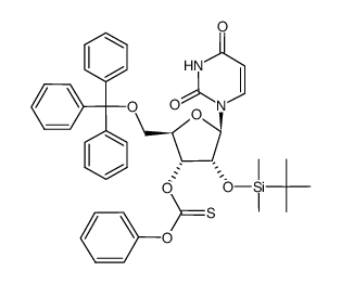 2'-O-(TERT-BUTYLDIMETHYLSILYL)-3'-O-(PHENOXYTHIONCARBONYL)-5'-O-TRITYLURIDINE structure