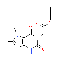 2-(8-溴-7-甲基-2,6-二氧杂-2-,3,6,7-四氢-1H-嘌呤-1-基)乙酸叔丁酯结构式