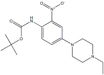 tert-butyl (4-(4-ethylpiperazin-1-yl)-2-nitrophenyl)carbamate结构式