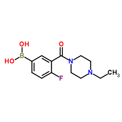 3-(4-ethylpiperazine-1-carbonyl)-4-fluoro phenyl boronic acid Structure