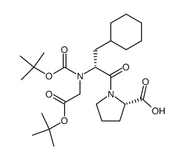 (2S)-1-((2R)-2-{(tert-butoxycarbonyl)[2-(tert-butoxy)-2-oxoethyl]amino}-3-cyclohexylpropanoyl)-L-proline Structure