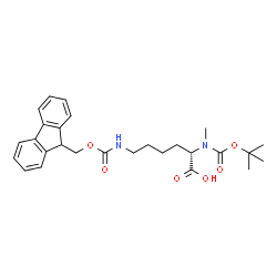 (S)-6-((((9H-Fluoren-9-yl)methoxy)carbonyl)amino)-2-((tert-butoxycarbonyl)(methyl)amino)hexanoicacid结构式