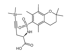 (R)-2-((2,2,5,7,8-pentamethylchromane)-6-sulfonamido)-5-(trimethylsilyl)pent-4-ynoic acid Structure