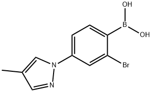 2-Bromo-4-(4-methyl-1H-pyrazol-1-yl)phenylboronic acid structure