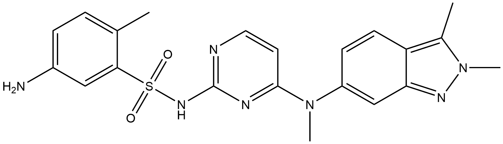 Benzenesulfonamide, 5-amino-N-[4-[(2,3-dimethyl-2H-indazol-6-yl)methylamino]-2-pyrimidinyl]-2-methyl-