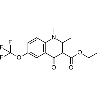 1,2-二甲基-4-氧代-6-(三氟甲氧基)-1,4-二氢喹啉-3-羧酸乙酯结构式