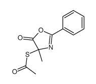 Ethanethioic acid,S-(4,5-dihydro-4-methyl-5-oxo-2-phenyl-4-oxazolyl) ester Structure