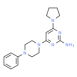 4-(4-PHENYLPIPERAZINO)-6-(1-PYRROLIDINYL)-2-PYRIMIDINAMINE structure