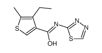 4-Ethyl-5-methyl-N-(1,3,4-thiadiazol-2-yl)-3-thiophenecarboxamide结构式