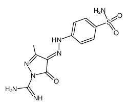 3-methyl-5-oxo-4-(4-sulfamoyl-phenylhydrazono)-4,5-dihydro-pyrazole-1-carboximidic acid amide结构式