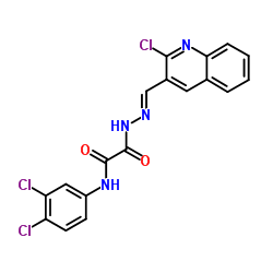 2-{(2E)-2-[(2-Chloro-3-quinolinyl)methylene]hydrazino}-N-(3,4-dichlorophenyl)-2-oxoacetamide Structure