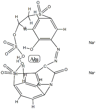 disodium [4-[4,5-dihydro-4-[[2-hydroxy-5-[[2-(sulphooxy)ethyl]sulphonyl]phenyl]azo]-3-methyl-5-oxo-1H-pyrazol-1-yl]benzenesulphonato(4-)]cuprate(2-) picture