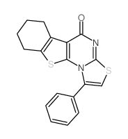 1-Phenyl-6,7,8,9-tetrahydro<1>benzothieno<3,2-e>thiazolo<3,2-a>pyrimidin-5(H)-one结构式