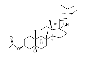 (22E)-5-Chloro-5α-stigmast-22-en-3β-ol acetate Structure