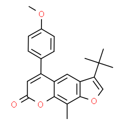 3-tert-butyl-5-(4-methoxyphenyl)-9-methylfuro[3,2-g]chromen-7-one Structure