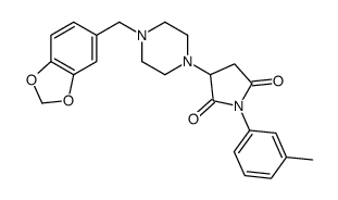 3-[4-(1,3-benzodioxol-5-ylmethyl)piperazin-1-yl]-1-(3-methylphenyl)pyrrolidine-2,5-dione Structure