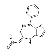 1,2-Dihydro-2-nitromethylen-5-phenyl-3H-thieno<3,2-e><1,4>diazepin Structure