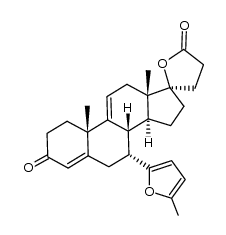 17β-hydroxy-7α-(5'-methyl-2'-furyl)-pregna-4,9(11)-dien-3-one-21-carboxylic acid γ-lactone结构式