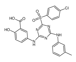 5-[4-(4-chloro-benzenesulfonyl)-6-(3-methyl-anilino)-[1,3,5]triazin-2-ylamino]-2-hydroxy-benzoic acid Structure