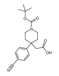 (4-(4-cyanophenyl)-1-{[(1,1-dimethylethyl)oxy]carbonyl}-4-piperidinyl)acetic acid结构式