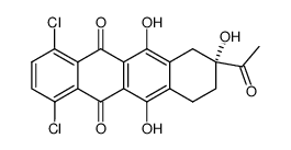 (R)-8-Acetyl-1,4-dichloro-6,8,11-trihydroxy-7,8,9,10-tetrahydro-naphthacene-5,12-dione结构式