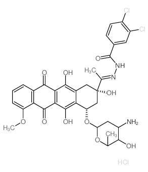 N-[1-[4-(4-amino-5-hydroxy-6-methyl-oxan-2-yl)oxy-2,5,12-trihydroxy-7-methoxy-6,11-dioxo-3,4-dihydro-1H-tetracen-2-yl]ethylideneamino]-3,4-dichloro-benzamide picture